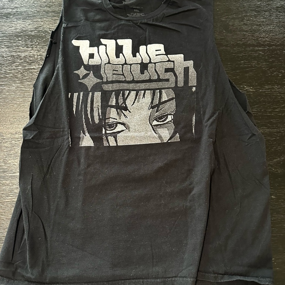 Billie Eilish cut off Black Tank Top